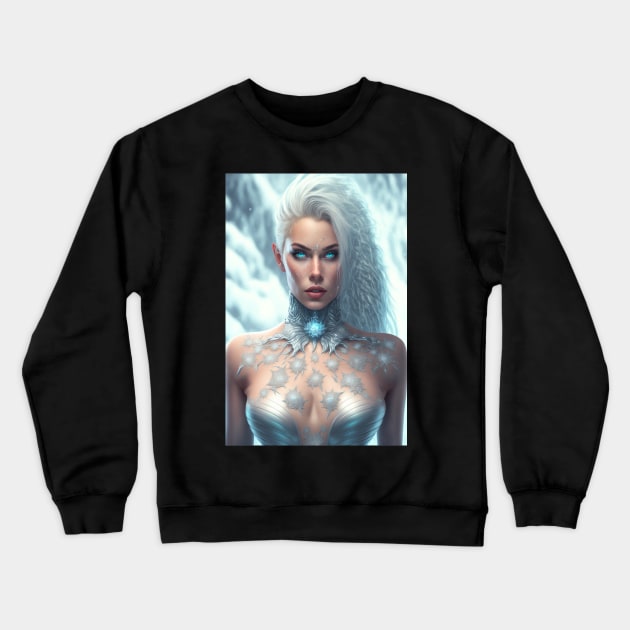 Frozen Lady of the North Crewneck Sweatshirt by AICreateWorlds